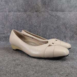 Mark Lemp Shoes Women 8 Pump Slip On Dress Fashion Walking Cradles Classic Beige